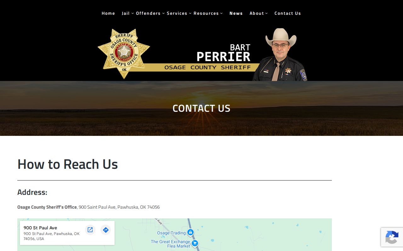 Osage County Jail release contact details from OCSO