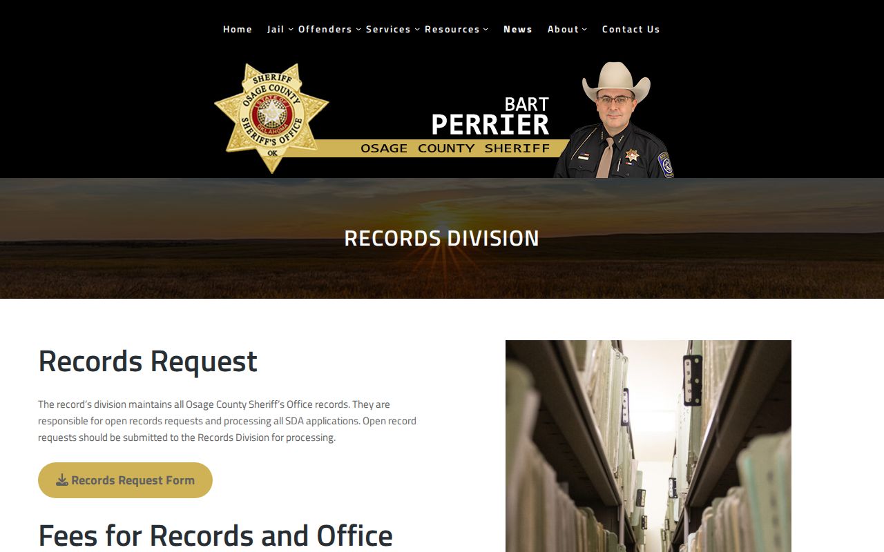 Osage County release records custodian request route